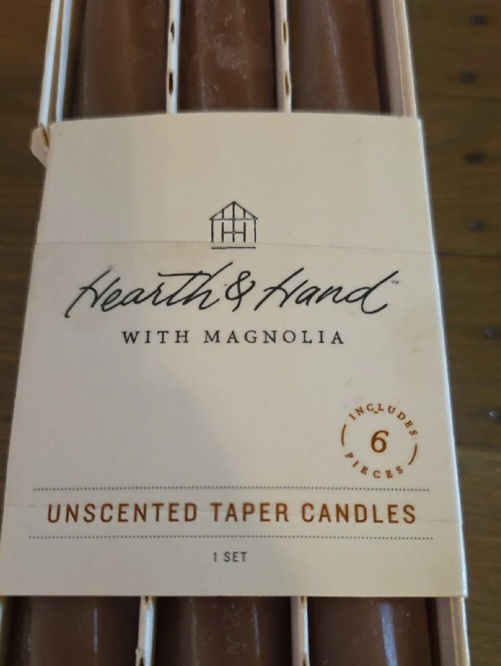 Hearth & Hand With Magnolia Brown Unscented Taper Candles 14